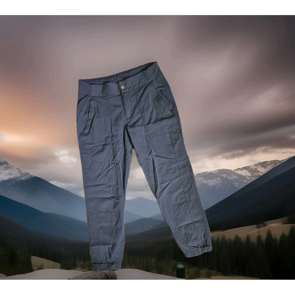 Athleta Pants‎ Womens 4P Gray Ripstop Nylon Jogger Zip Pockets Elastic Cuffs